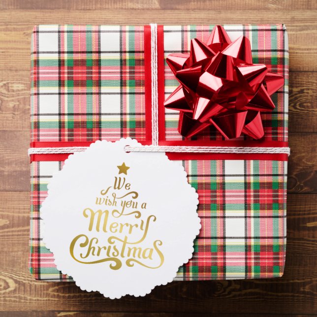 Wir wünschen Ihnen ein frohes Weihnachtsfolie nied Ornament Karte (Insitu (Geschenk))