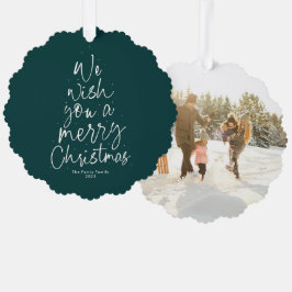 Wir wünschen Ihnen ein frohes Weihnachtsgrün ein F Ornament Karte