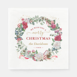 Wir wünschen Ihnen ein frohes WeihnachtskrautMonog Serviette