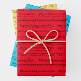 Wir wünschen Ihnen ein fröhliches klassisches Musi Geschenkpapier Set