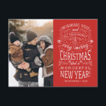 Wir wünschen Ihnen ein sehr frohes Weihnachtsfest- Postkarte<br><div class="desc">Typografisch angetriebene Foto-Urlaubskarten mit den Worten "Wir wünschen Ihnen und Ihrer ganzen Familie ein frohes Weihnachtsfest und ein wundervolles Neues Jahr".</div>