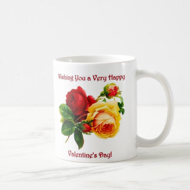 Wir wünschen Ihnen ein sehr glückliches Valentinst Kaffeetasse (Rechts)