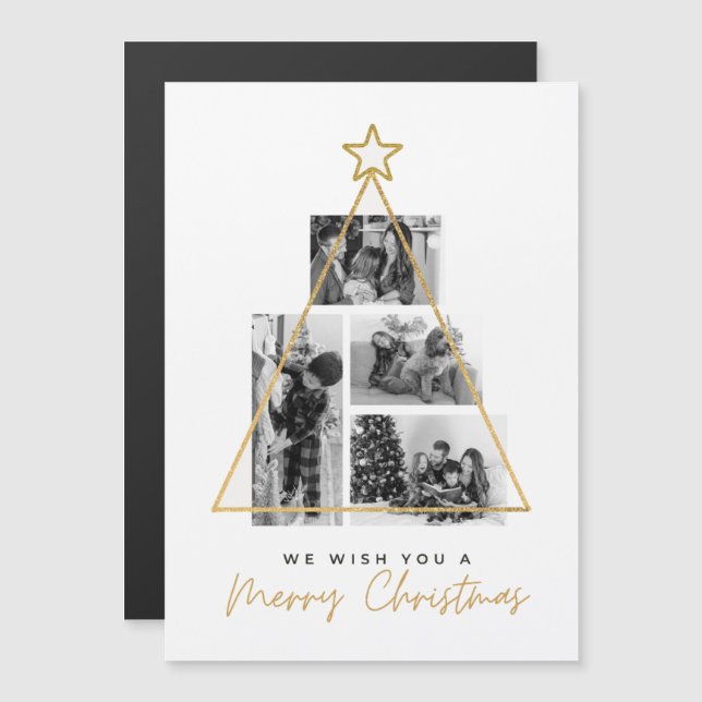 Wir wünschen Ihnen eine frohe Weihnachts-dünne Mag Magneteinladung (Vorne/Hinten)