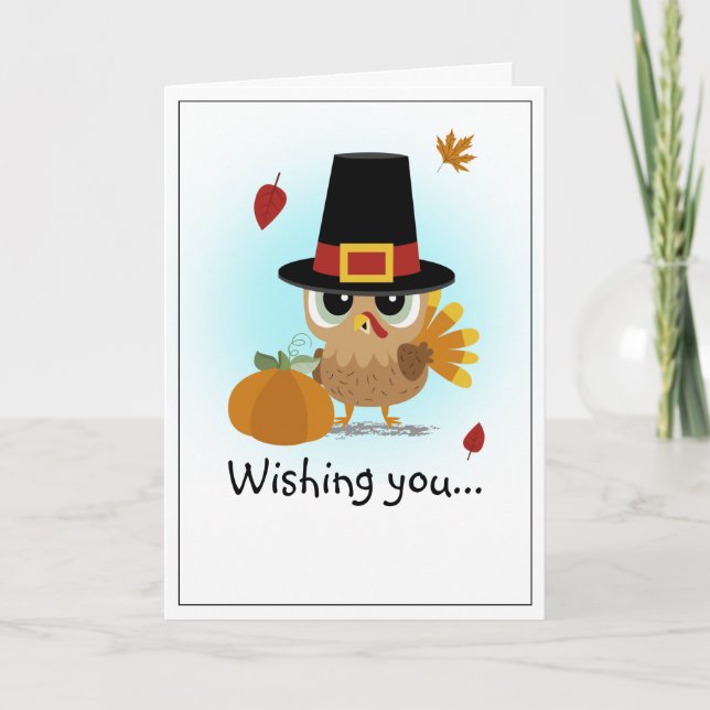Wir wünschen Ihnen eine glückliche Thanksgiving Tü Karte (Vorderseite)