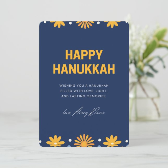 Wir wünschen Ihnen eine Hanukka-Einladung Einladung (Stehend Vorderseite)