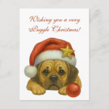 Wir wünschen Ihnen eine sehr Puggle Weihnachtskart