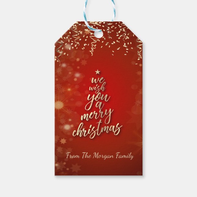 Wir wünschen Ihnen einen frohen Weihnachtsbaum, Co Geschenkanhänger (Vorderseite)