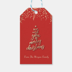 Wir wünschen Ihnen einen frohen Weihnachtsbaum, Co Geschenkanhänger