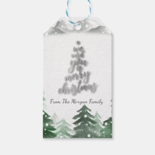 Wir wünschen Ihnen einen frohen Weihnachtswald Geschenkanhänger