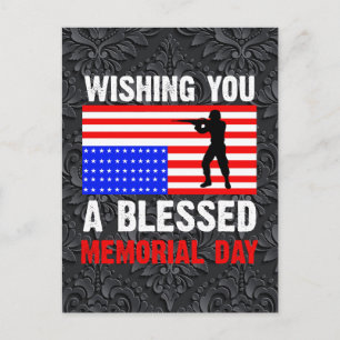 Wir wünschen Ihnen einen gesegneten Memorial Day Einladungspostkarte