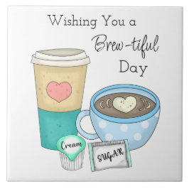 Wir wünschen Ihnen einen schönen Tag | Kaffeepuppe Fliese