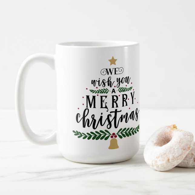 Wir wünschen Ihnen frohe Weihnachten Kaffeetasse (Mit Donut)