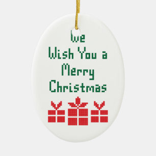 Wir wünschen Ihnen frohe Weihnachten Keramik Ornament