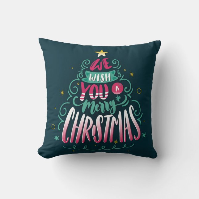 Wir wünschen Ihnen frohe Weihnachten Kissen (Vorderseite)