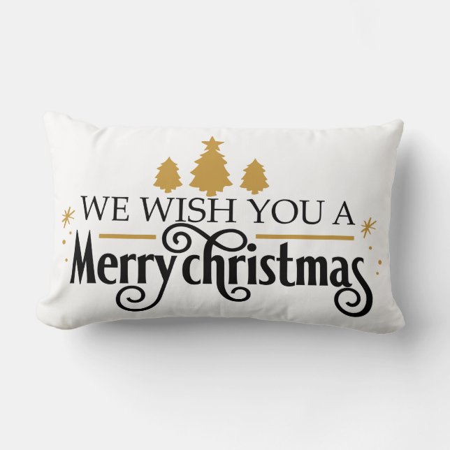 Wir wünschen Ihnen frohe Weihnachten Lendenkissen (Vorderseite)