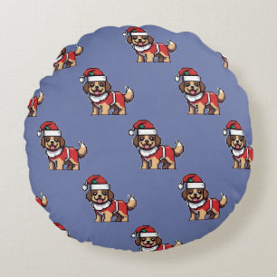 Wir wünschen Ihnen frohe Weihnachten mit niedliche Rundes Kissen