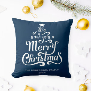 Wir wünschen Ihnen frohe Weihnachten personalisier Kissen