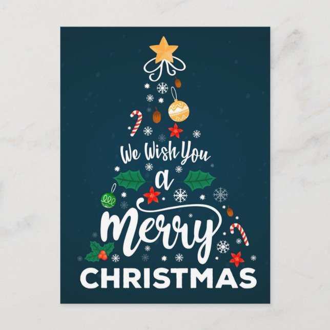 Wir wünschen Ihnen frohe Weihnachten Postkarte (Vorderseite)