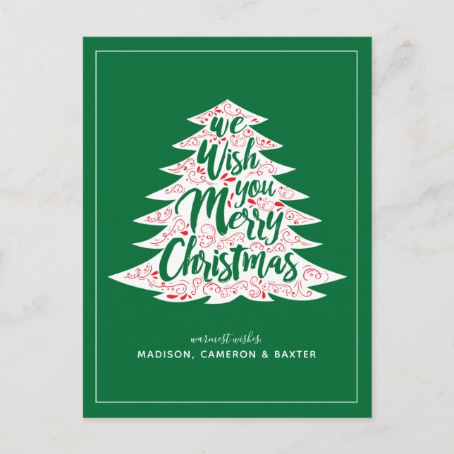 Wir wünschen Ihnen frohe Weihnachten Postkarte (Vorderseite)