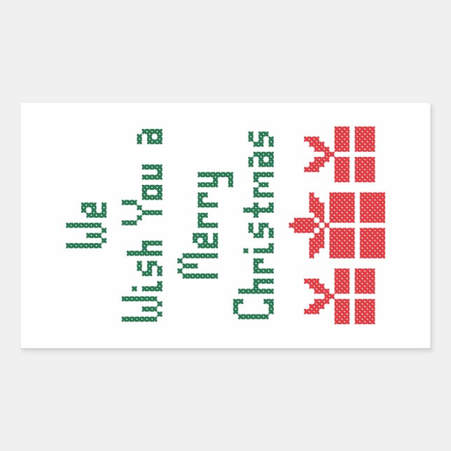 Wir wünschen Ihnen frohe Weihnachten Rechteckiger Aufkleber (Vorderseite)