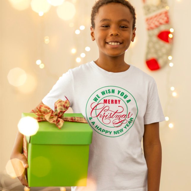 Wir wünschen Ihnen frohe Weihnachten rot und grün T-Shirt (Von Creator hochgeladen)