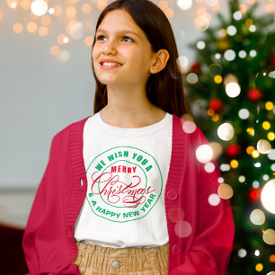 Wir wünschen Ihnen frohe Weihnachten rot und grün T-Shirt