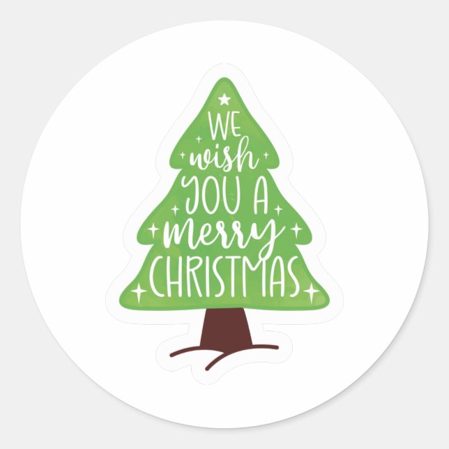 Wir wünschen Ihnen frohe Weihnachten Runder Aufkleber (Vorderseite)