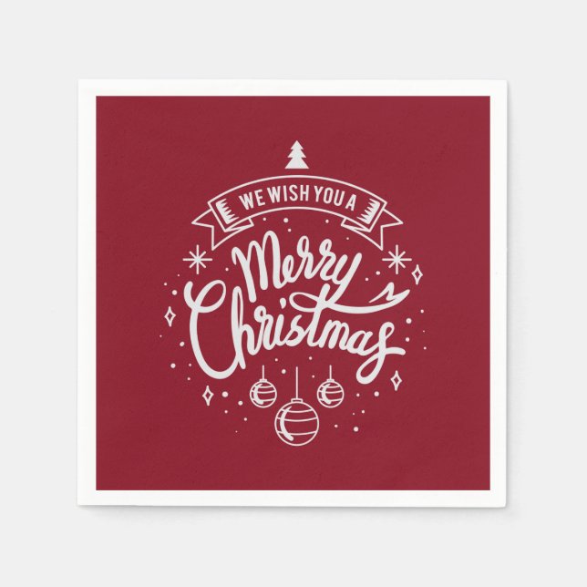 Wir wünschen Ihnen frohe Weihnachten Serviette (Vorderseite)