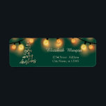 Wir wünschen Ihnen frohe Weihnachten, Streichellic<br><div class="desc">Eleganter goldener Weihnachtsbaum und Saitenleuchten auf grünem Hintergrund. Ein elegantes und raffiniertes Design. Passen Sie Ihre Namen und Adressdaten an.</div>