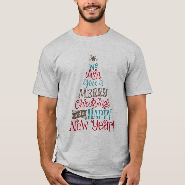 Wir wünschen Ihnen frohe Weihnachten und ein glück T-Shirt (Vorderseite)