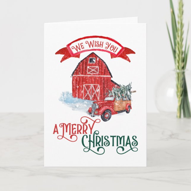 Wir wünschen Ihnen frohe Weihnachten Vintag (Vorderseite)