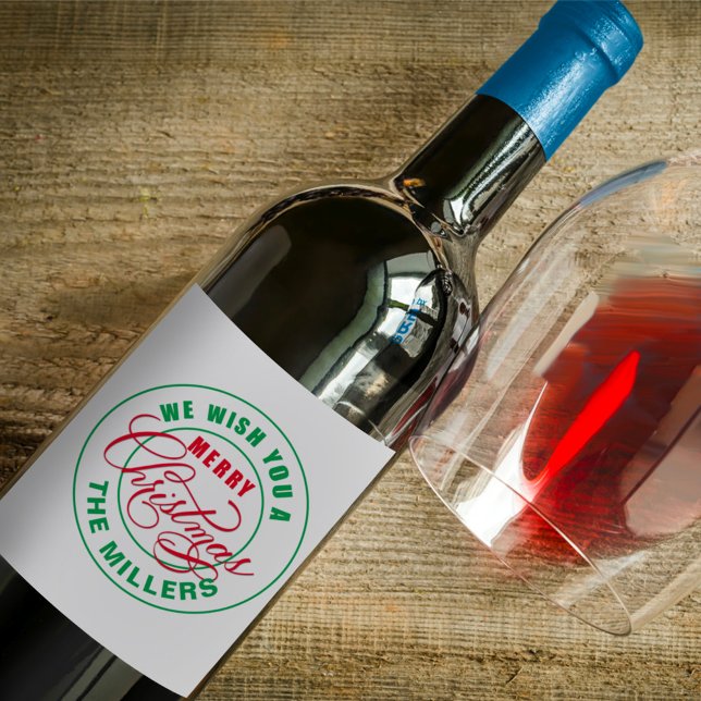Wir wünschen Ihnen frohe Weihnachten Weinetikett (Von Creator hochgeladen)