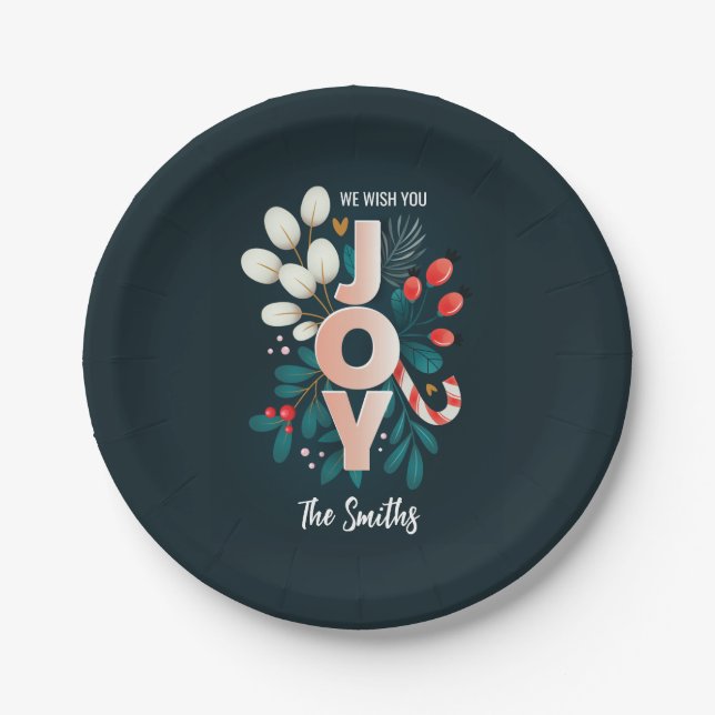 Wir wünschen Ihnen viel Spaß, Weihnachten Candy Ca Pappteller (Vorderseite)