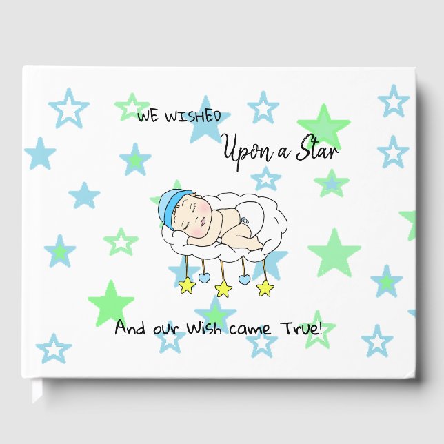 Wir wünschten uns eine Babydusche von Star Boy Blu Gästebuch (Vorderseite)