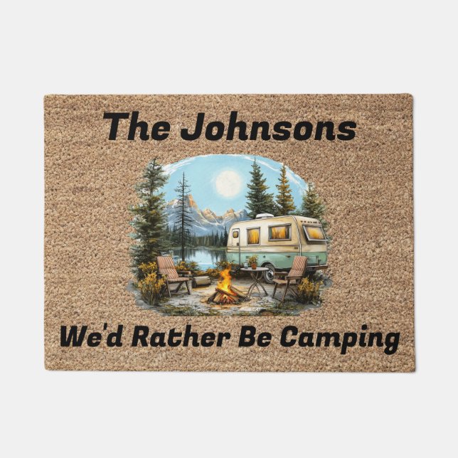 Wir würden eher Camping simuliert Coir Door matt s Fußmatte (Vorderseite)
