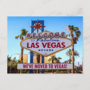 Wir zogen in unser neues Zuhause in Las Vegas Ankündigungspostkarte
