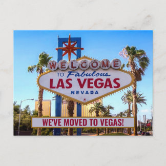 Wir zogen in unser neues Zuhause in Las Vegas Ankündigungspostkarte