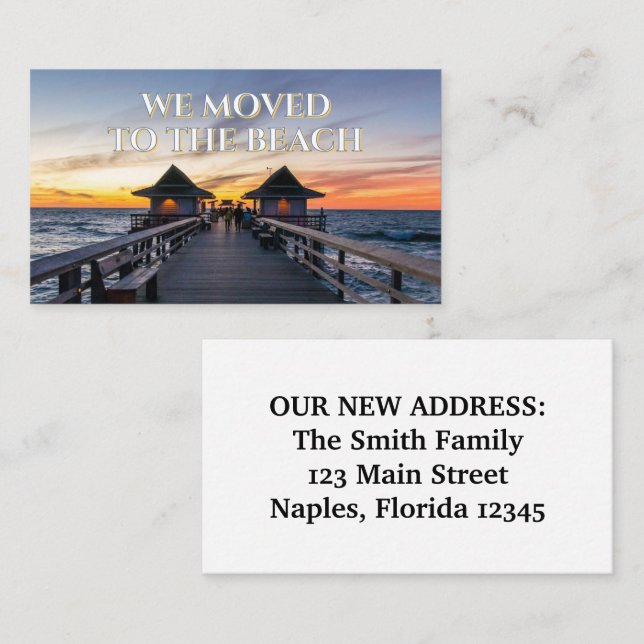 Wir zogen nach Beach Neapel Pier Florida Visitenkarte (Vorne/Hinten)