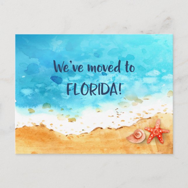 Wir zogen nach Florida Beach Ankündigungspostkarte (Vorderseite)