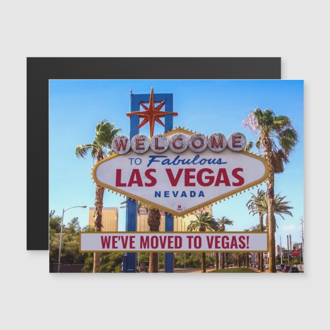 Wir zogen nach Las Vegas New Zuhause Magnetkarte (Vorne/Hinten)