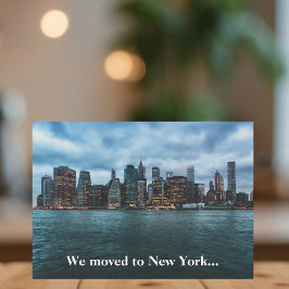 Wir zogen nach New York City Skyline Foto Moving Ankündigung