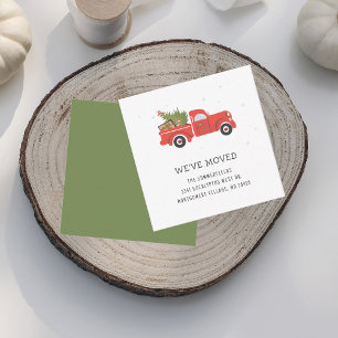 Wir zogen Weihnachtsroten LKW Umzugsankündigung Mitteilungskarte