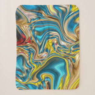Wirbel aus abstraktem Marmor, aquamarin türkisblau Sherpadecke