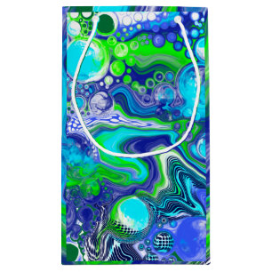 Wirbel aus blauem grünem Marmor Geburtstag oder Ba Kleine Geschenktüte