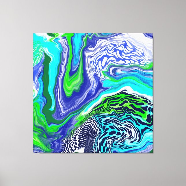 Wirbel aus blauem und grünem Marmor Leinwanddruck (Vorderseite)