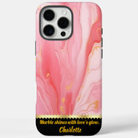 Wirbel aus rosa Marmor mit goldenen Akzenten