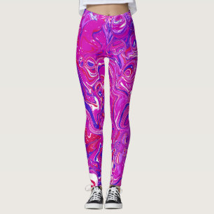 Wirbel aus rosa und Lila Marmor Leggings