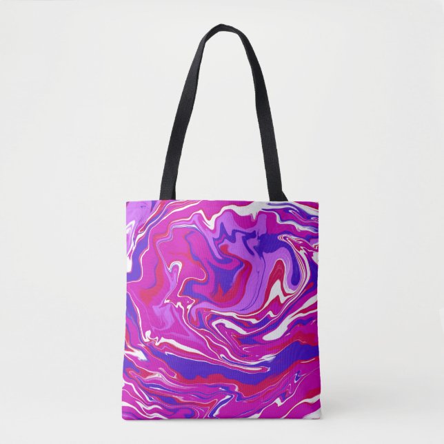 Wirbel aus rosa und Lila Marmor Tasche (Vorderseite)