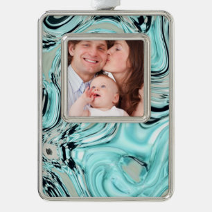 Wirbel aus schicker Marmor minzen Meereswasser-Wel Rahmen-Ornament Silber
