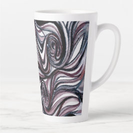 Wirbel aus schwarz-weißem Kaffee auf einem 17 oz.  Milchtasse